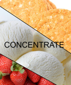 Cornish Ice Cream, Strawberry Sauce and Nobbly Biscuit Concentrate